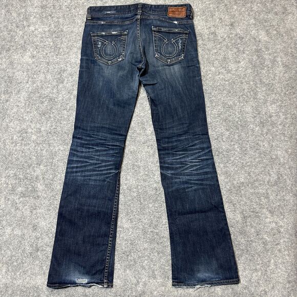 Big Star Sophie Distressed Bootcut Jeans Women's Size 28R Dark Blue Denim - Picture 2 of 9